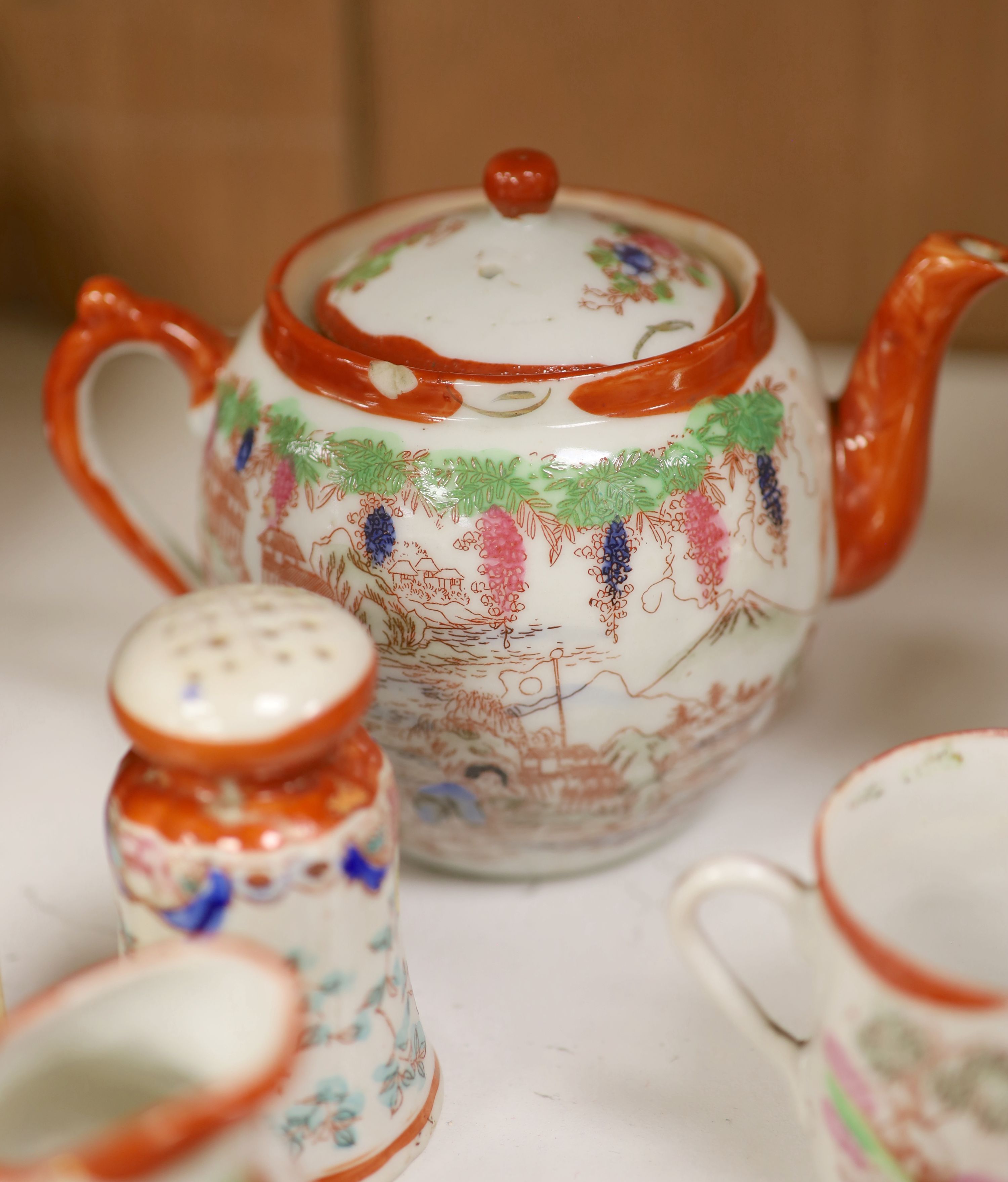 A quantity of Oriental and Oriental style porcelain including Satsuma and Noritake